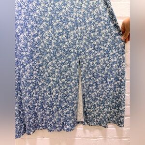 Ann Taylor LOFT rayon spandex floral dress with slit / size 18